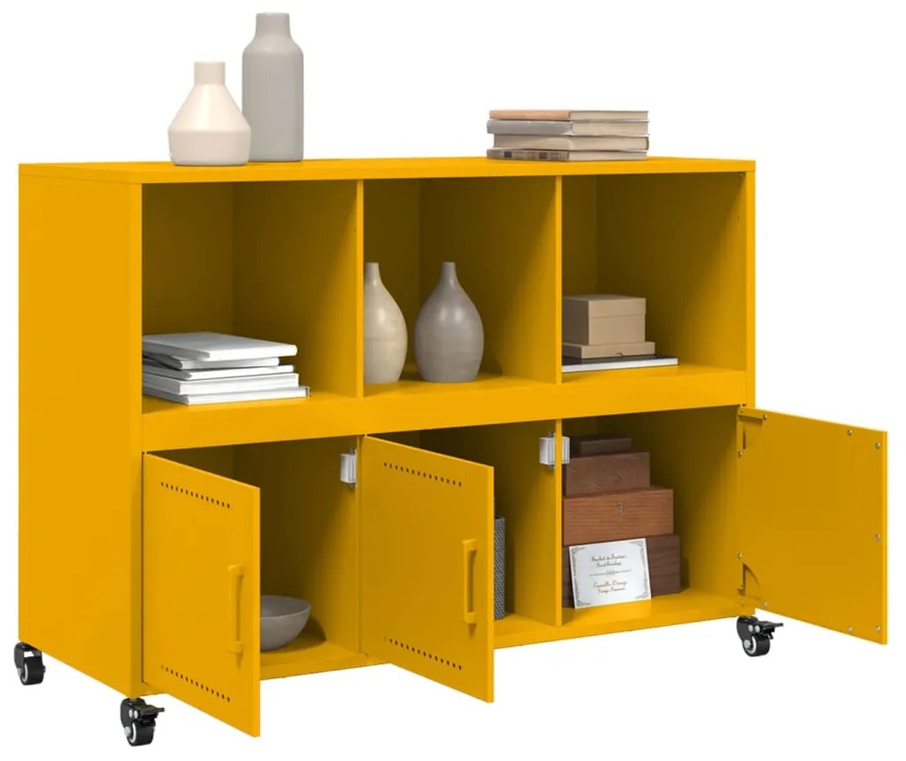 Aparador 100,5x39x72 cm aço amarelo mostarda
