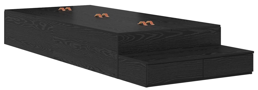 vidaXL Estrado de Cama Carvalho Preto 80x200 cm