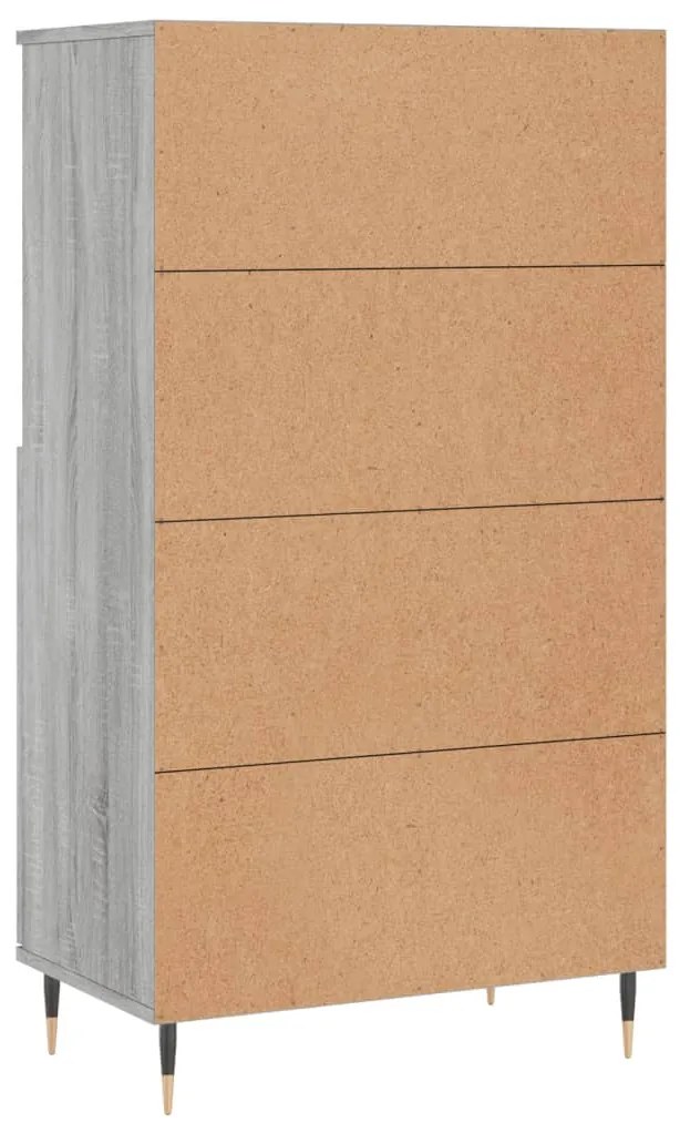 Aparador alto 60x36x110 cm derivados de madeira cinzento sonoma