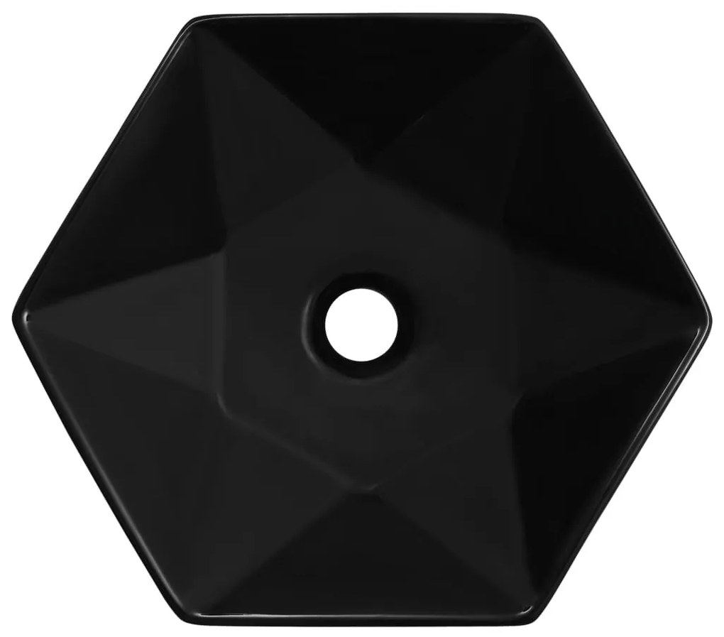 Lavatório 41x36,5x12 cm cerâmica preto