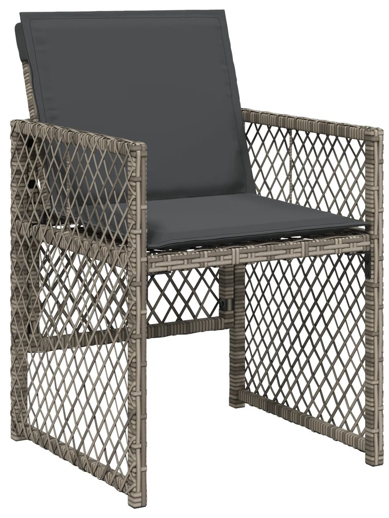 Conjunto de Jantar Jardim vidaXL de 5 Peças com Almofadas Cinza de Pol
