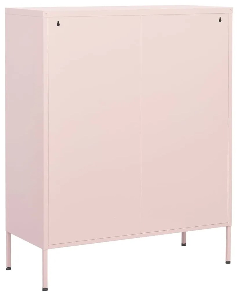 Armário de arrumação aço 80x35x101,5 cm rosa