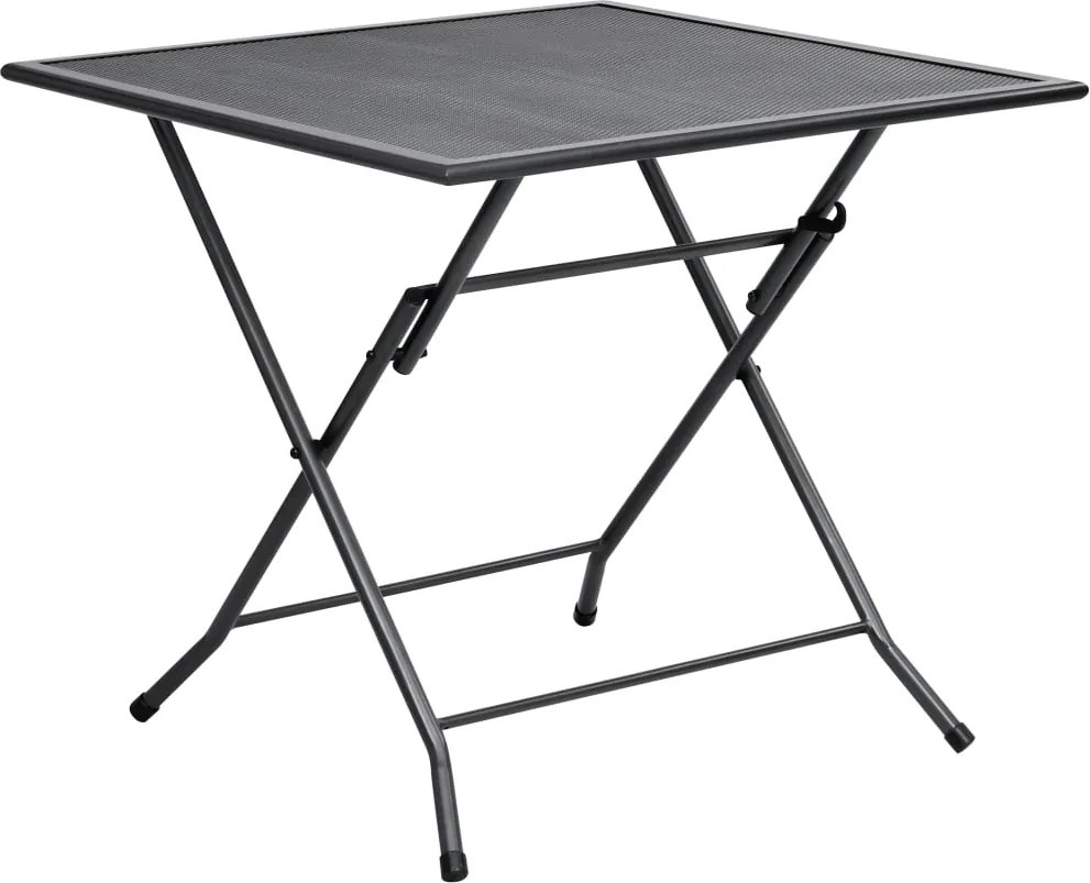 vidaXL Mesa em rede dobrável 80x80x72 cm aço antracite