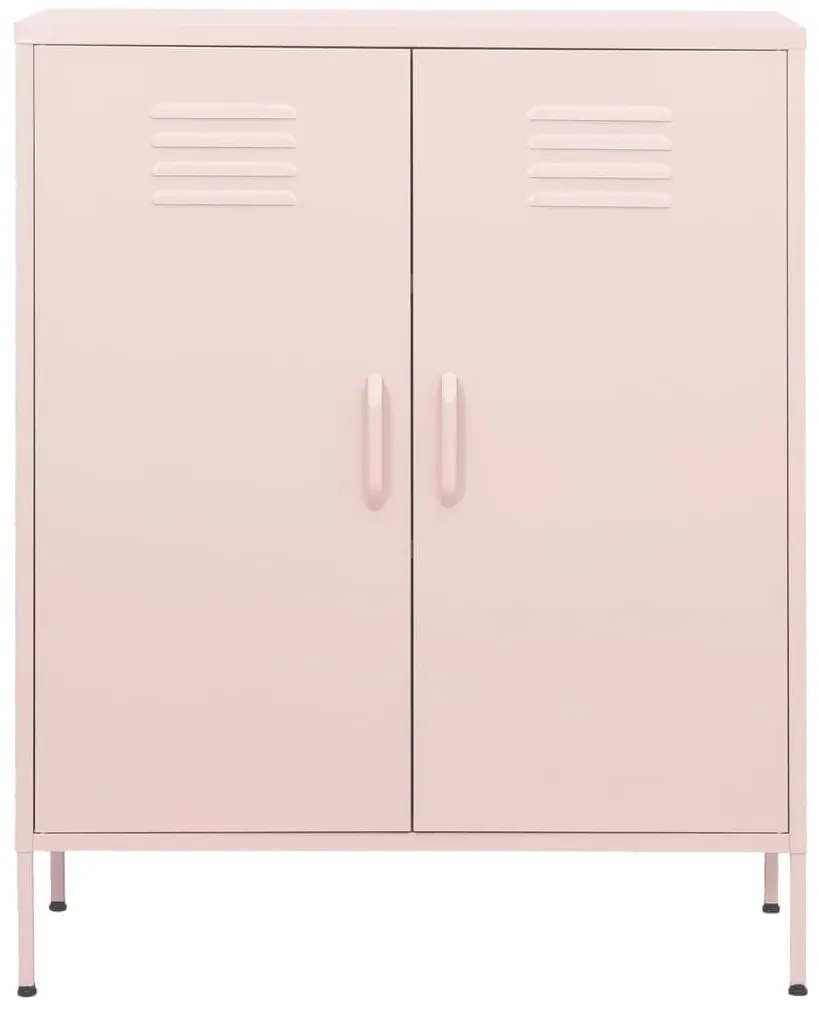 Armário de arrumação aço 80x35x101,5 cm rosa