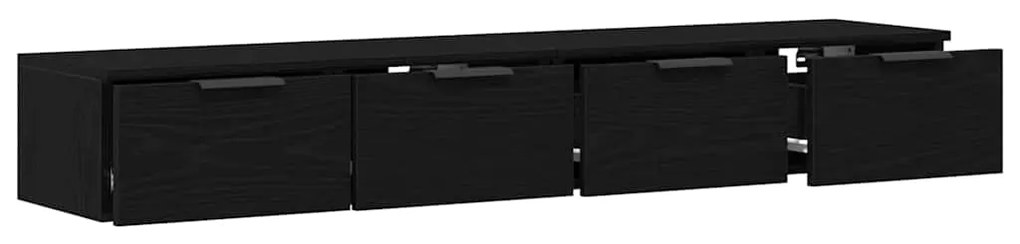 Armários de Parede 2 pcs Carvalho Preto 68x30x20 cm Madeira Engenheira