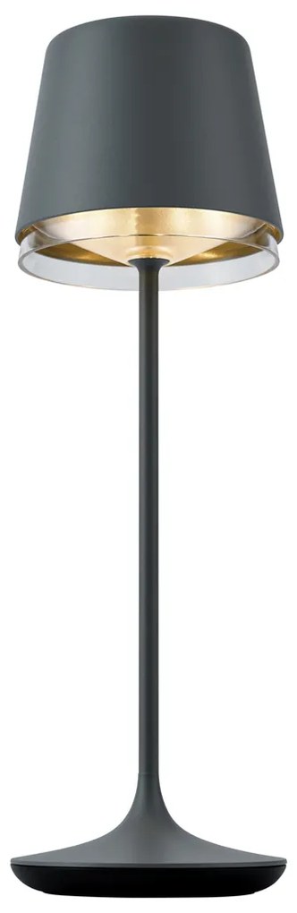 Candeeiro de Mesa Cinzento Escuro Incl. LED IP65 Recarregável com Estação de Carregamento - Bass Moderno