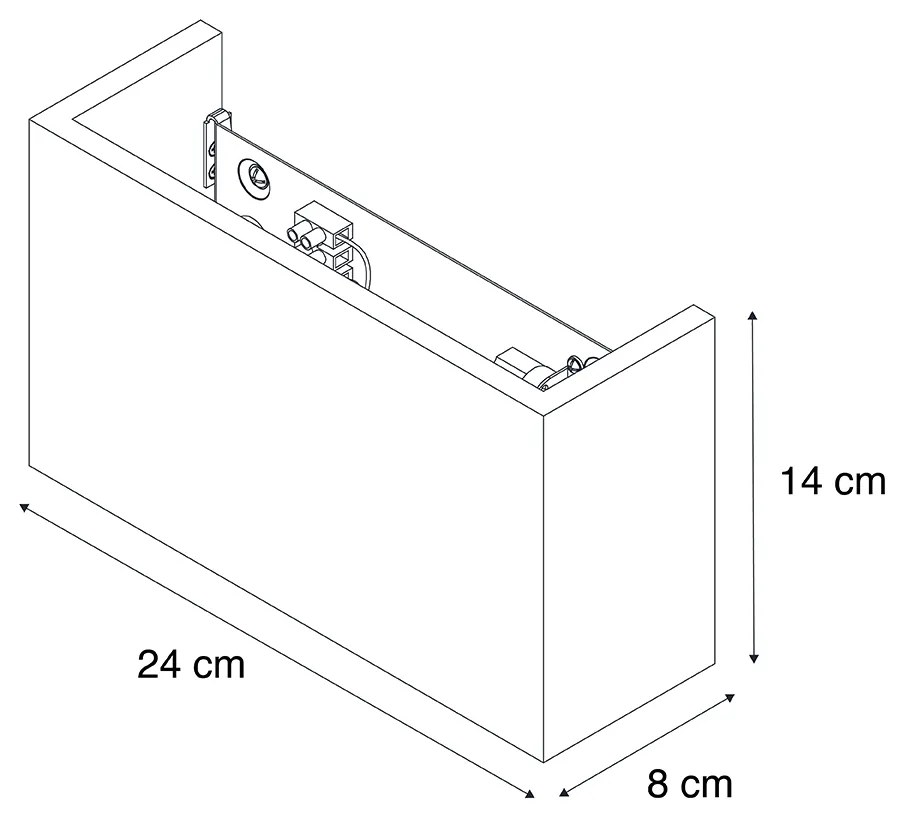 LED Candeeiro de parede inteligente madeira carvalho 24 cm com Wifi G9 - Otan Rústico