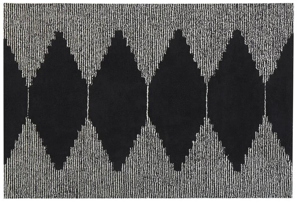 Tapete de algodão preto e branco 160 x 230 cm BATHINDA Beliani