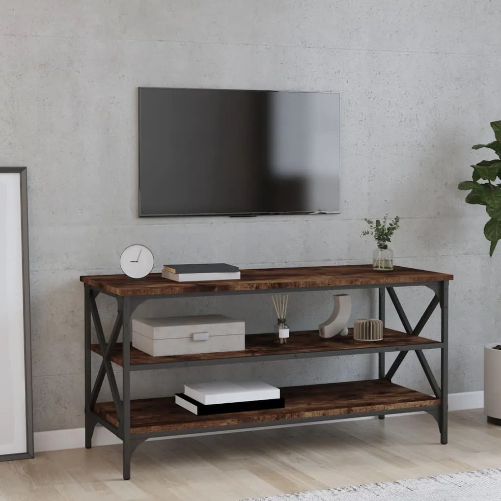 825794 vidaXL Móvel de TV 100x40x50 cm derivados de madeira carvalho fumado