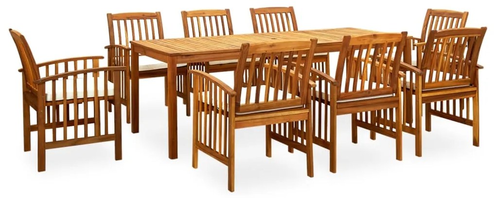 3058091  9 Piece Garden Dining Set with Cushions Solid Acacia Wood (45963+312128+2x312129)