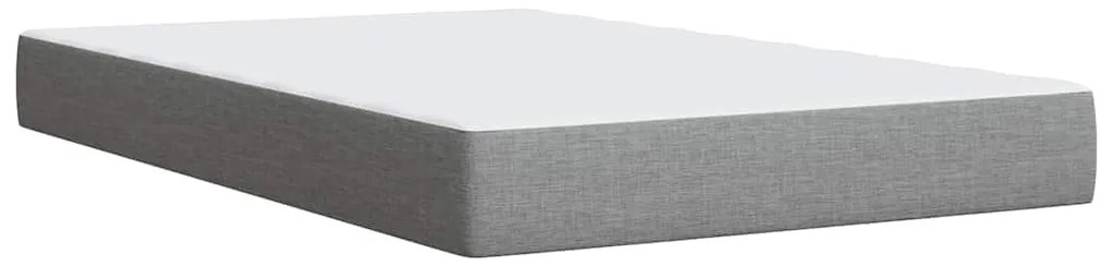 Cama boxspring com colchão 120x190 cm tecido cinzento-claro