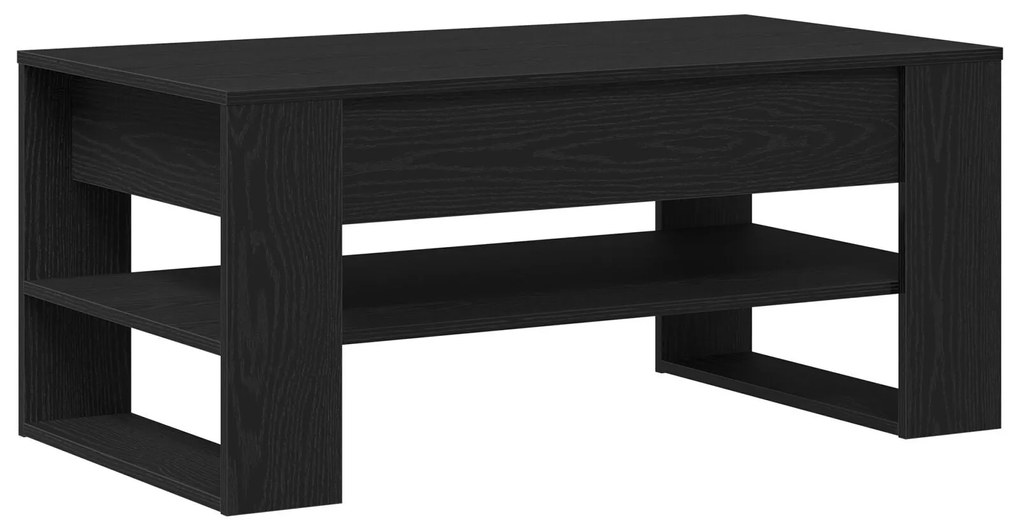 Mesa de Centro vidaXL Carvalho Preto 102x55x45 cm em Madeira Engenheir