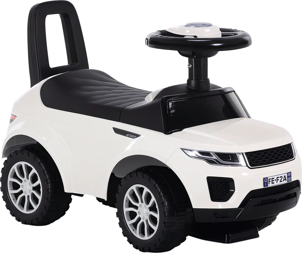 Carro de brincar para empurrar, com buzina para bebés branco