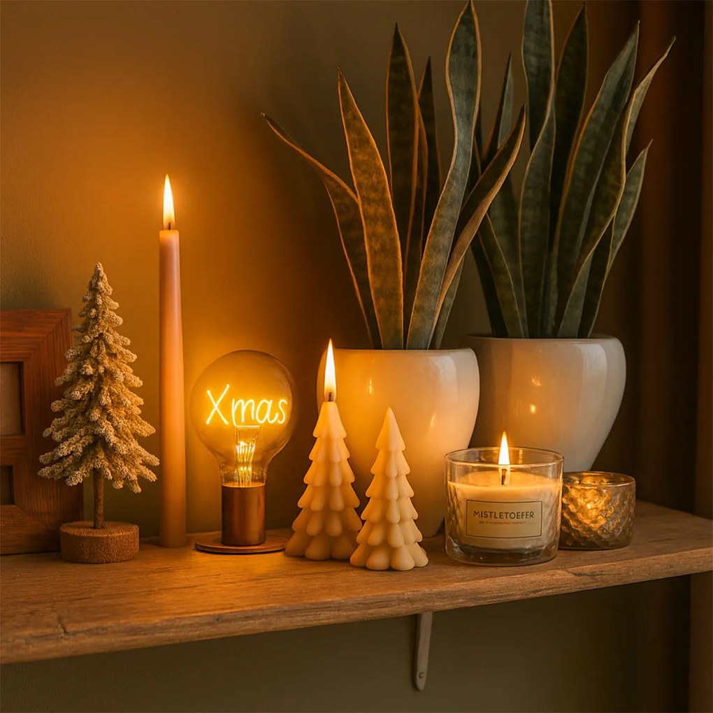 Lâmpada LED E27 de Natal Filamento G125 Âmbar 1.8W 100 lm 1800K
