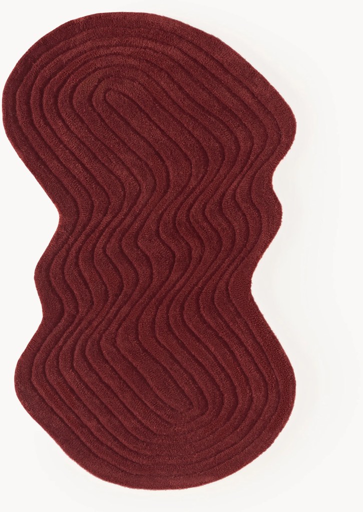 Tapete de lã artesanal com forma orgânica Aliza