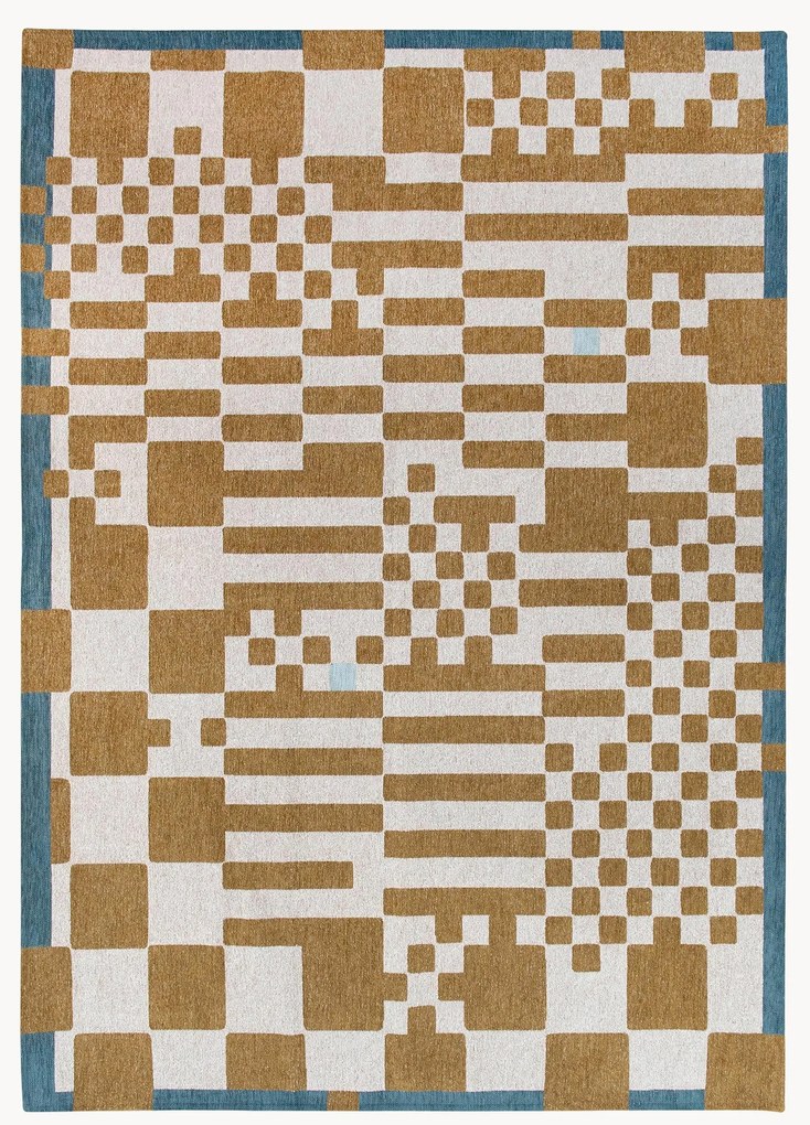 Tapete jacquard de tecelagem plana com padrão gráfico Chess