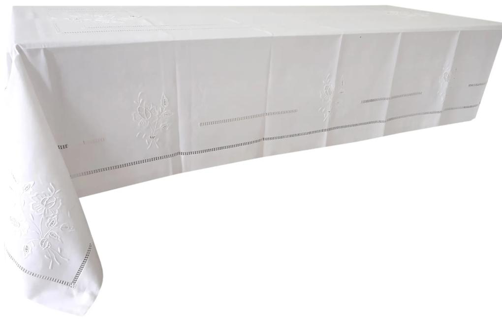 180x350 Toalha de mesa de linho bordada a mão - bordados da lixa Creative Rosemary 2021