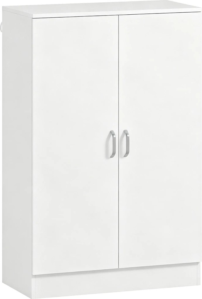 HOMCOM Armário de sapatos com 2 portas, 6 prateleiras ajustáveis, dobradiças com fecho suave para 21 pares, madeira natural | Aosom Portugal