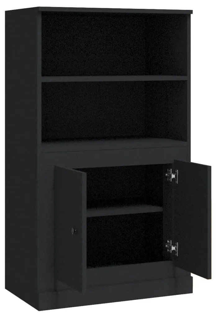 Armário alto derivados de madeira 60x35,5x103,5 cm preto