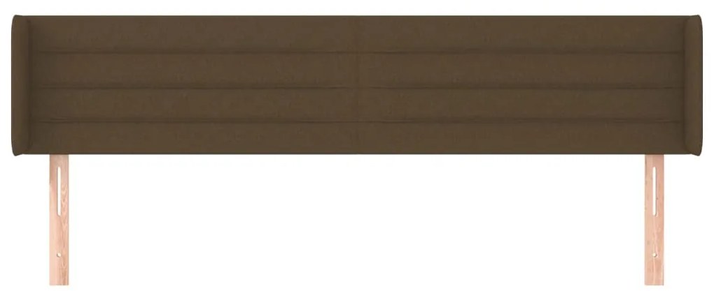 Cabeceira de cama c/ abas tecido 203x16x78/88cm castanho-escuro