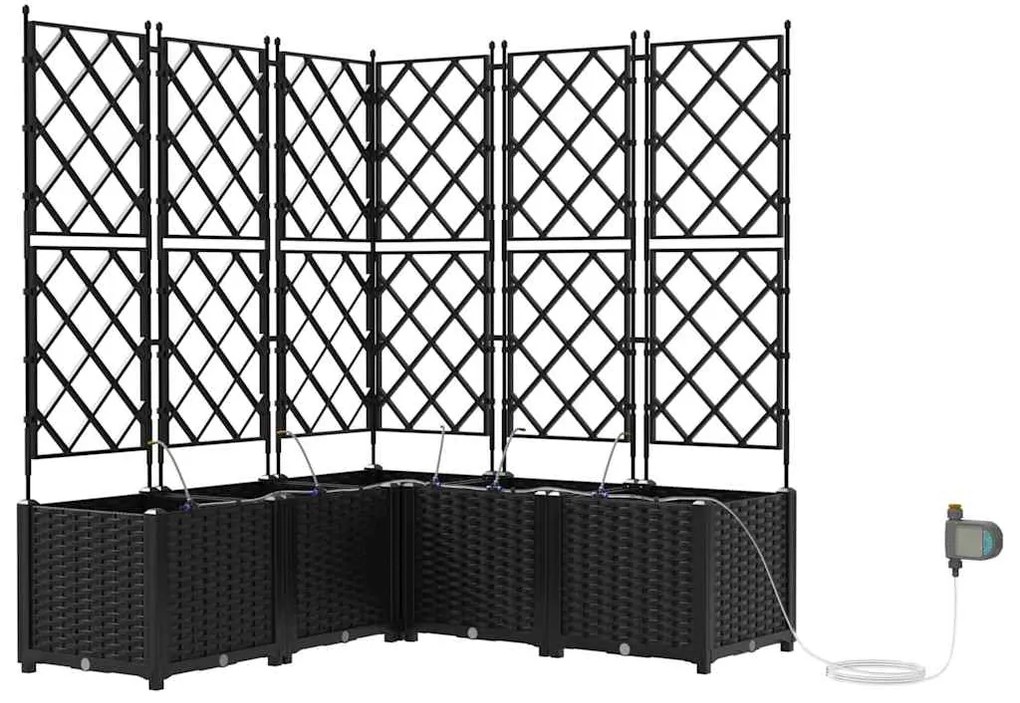 Jardineiras de Jardim 1 pc Preto 120 x 120 x 142 cm Plástico