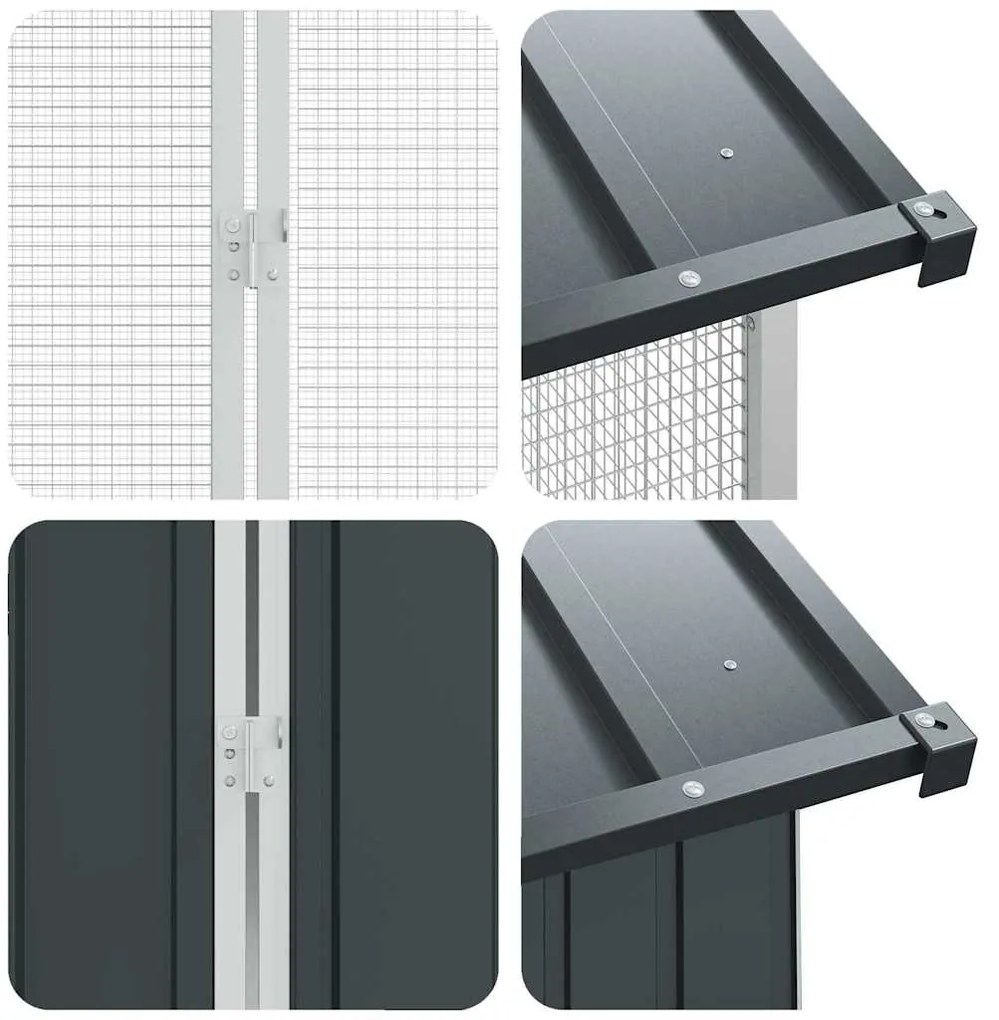 Gaiola para Aves com Extensão Antracite 210x640x247 cm de Aço