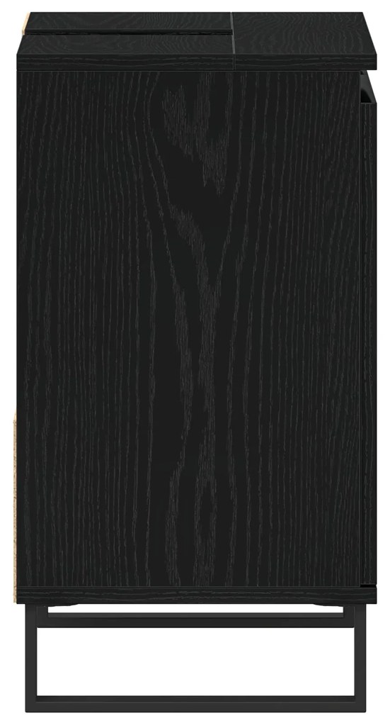 Armário de Pia de Banheiro vidaXL Carvalho Preto 65x33x60 cm Madeira d