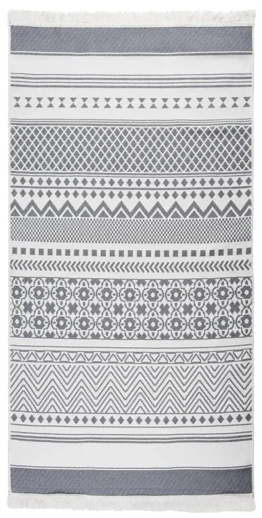 vidaXL Tapete 80x150 cm algodão cinzento e branco