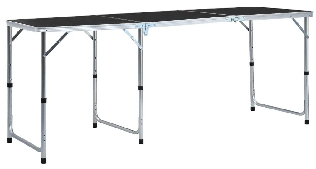 vidaXL Mesa de campismo dobrável 180x60 cm alumínio cinzento