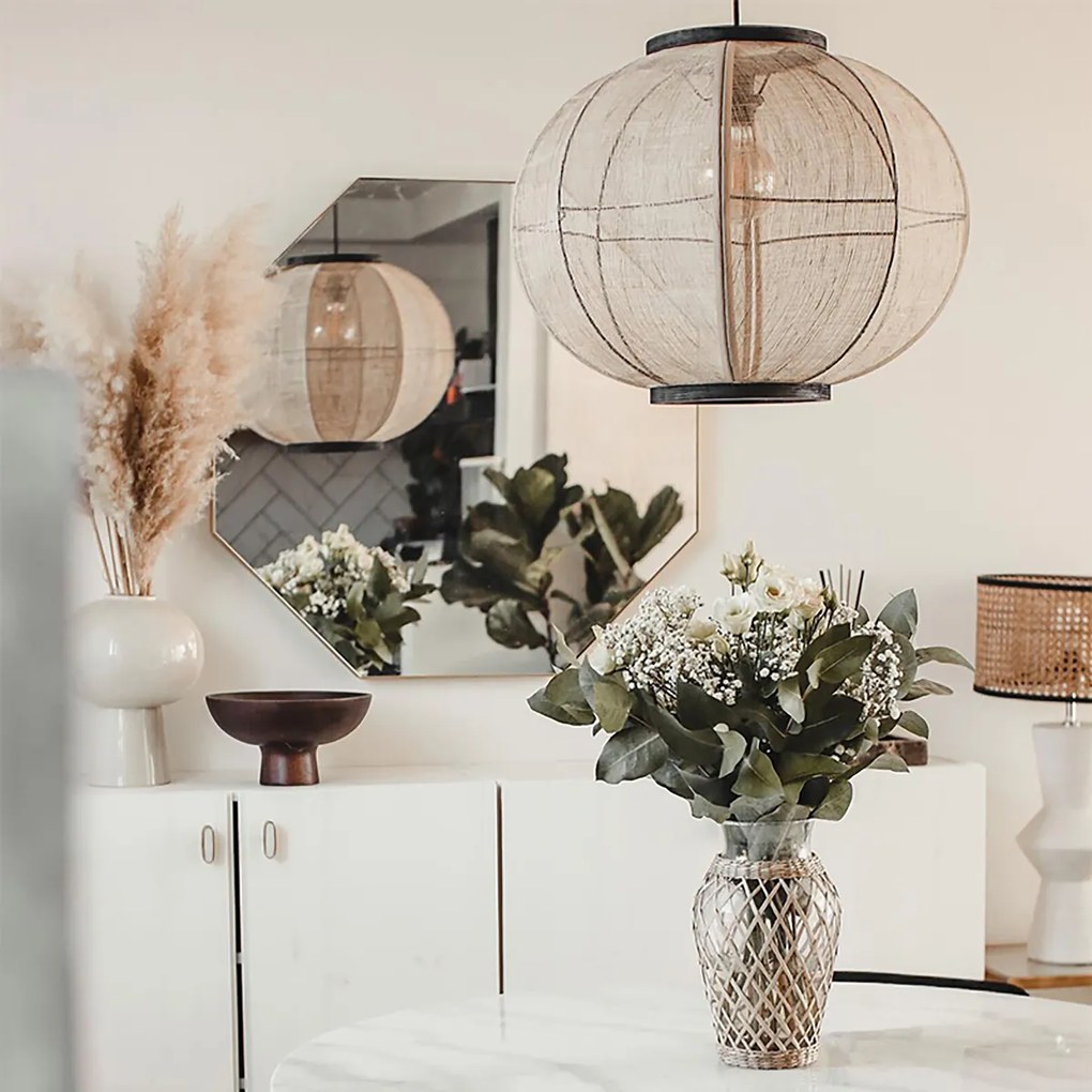 Candeeiro suspenso inteligente castanho 48 cm Incl. Wifi G95 - Rob