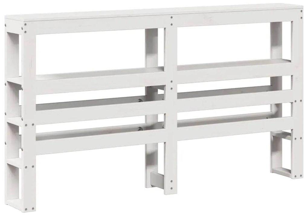 Estrutura cama c/ cabeceira 135x190 cm pinho maciço branco
