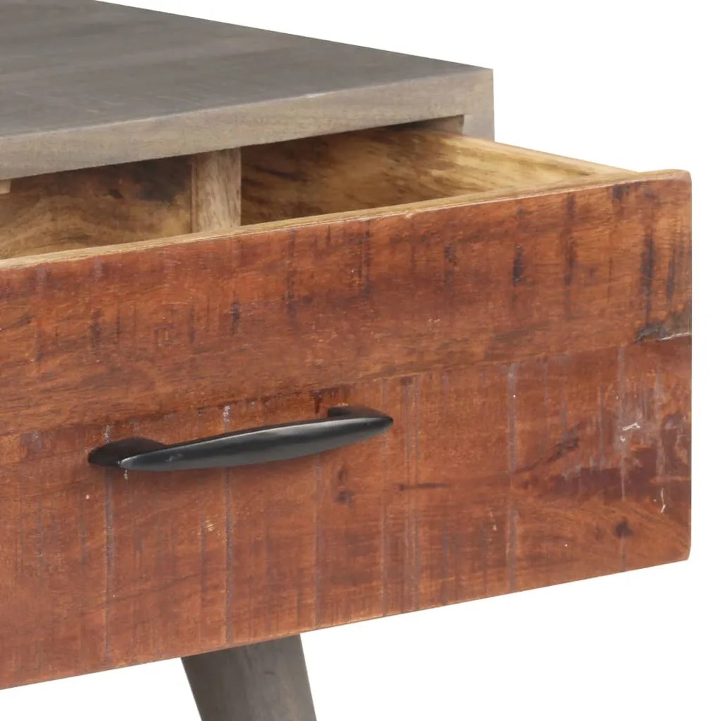 Mesa de centro 100x60x40 cm mangueira maciça áspera cinzento