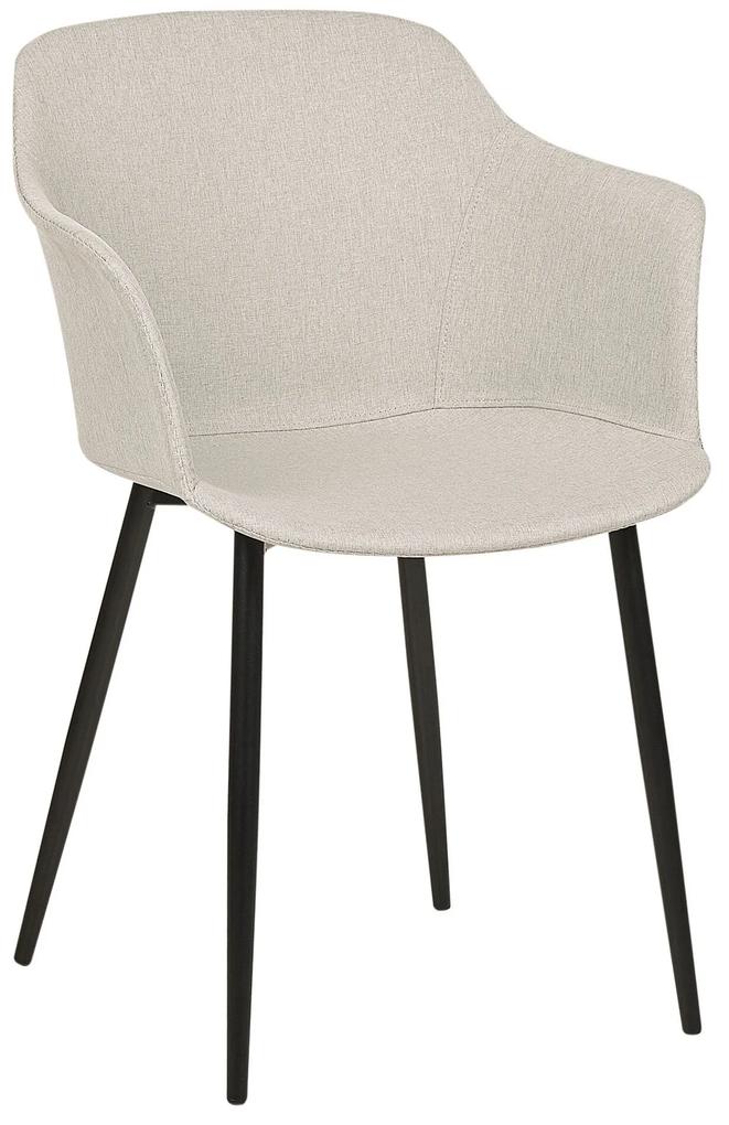 Conjunto de 2 cadeiras de jantar em tecido creme claro ELIM Beliani