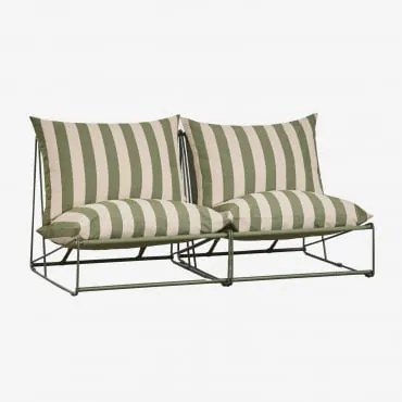 Sofá Modular De Jardim De 2 Peças Amaro Tapioca Beige - Verde Azeitona Profundo - Sklum