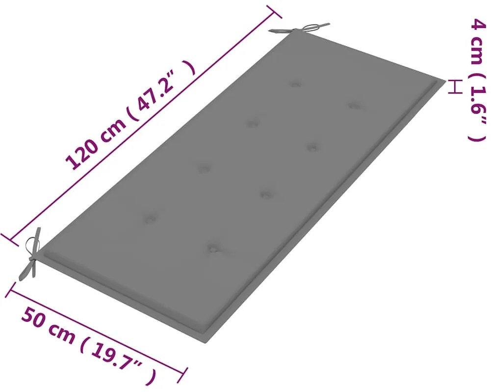 Banco de jardim 2 lugares c/ almofadão 120 cm eucalipto maciço