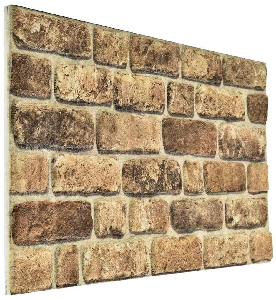 Painéis de parede 3D c/ design tijolos areia-escuros 10 pcs EPS