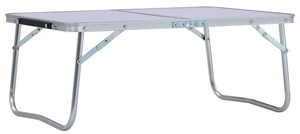 vidaXL Mesa de campismo dobrável 60x40 cm alumínio branco