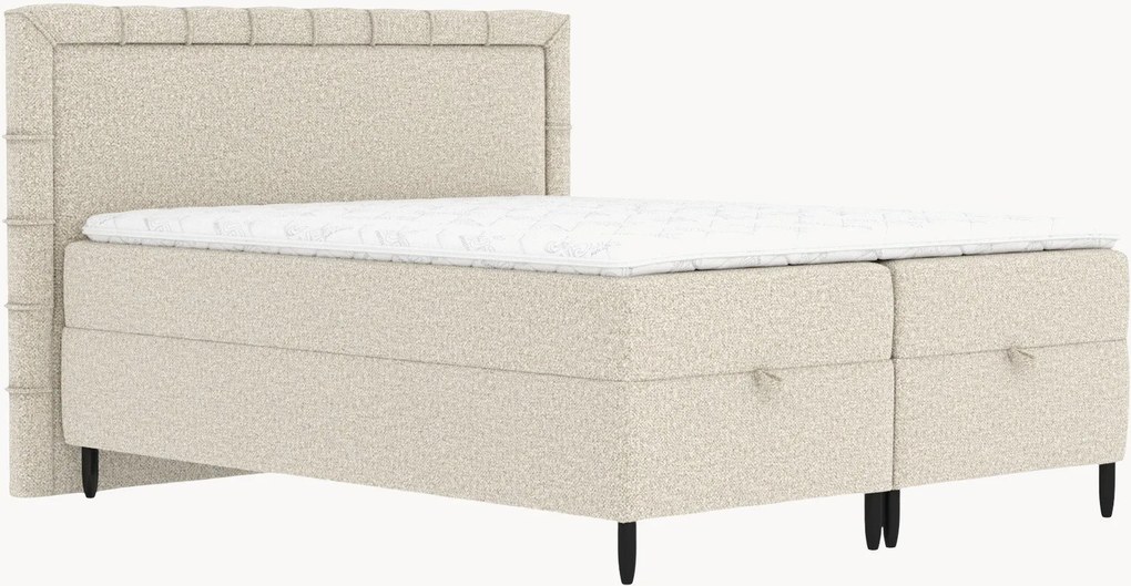 Cama divã em bouclé artesanal com arrumação Voyage, H3