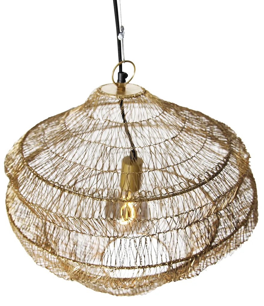 Candeeiro de suspensão oriental dourado 45 cm x 40 cm - Vadi Oriental