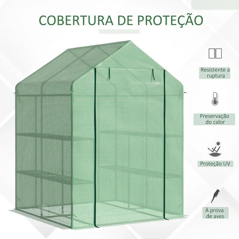 Estufa de Jardim com Prateleiras