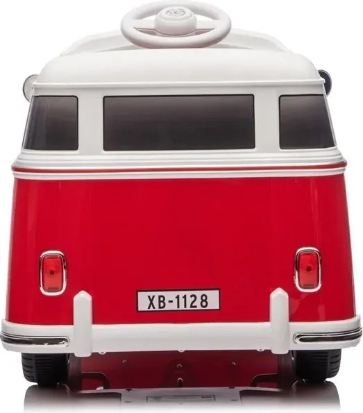 Carro elétrico para crianças Volkswagen Pão de Forma T1 12V Clássica com pneus de borracha Vermelha