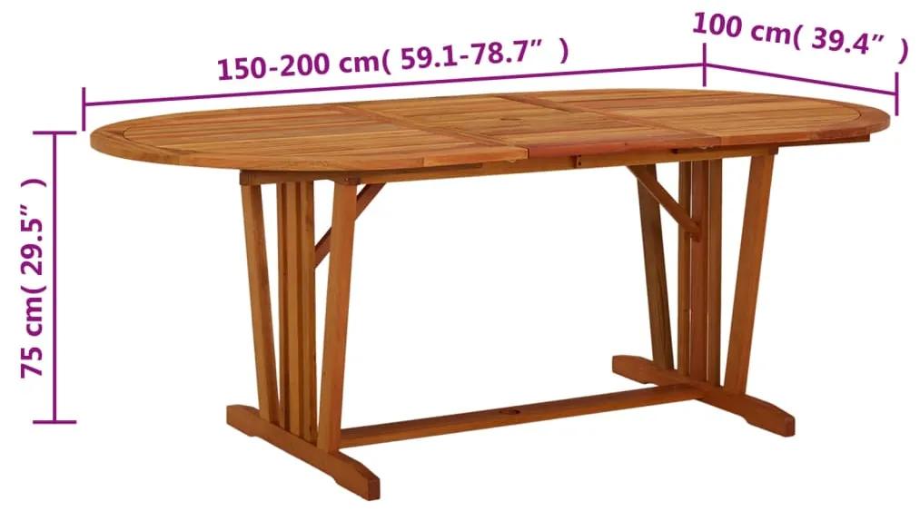 Mesa de jardim 200x100x75 cm madeira de eucalipto maciça