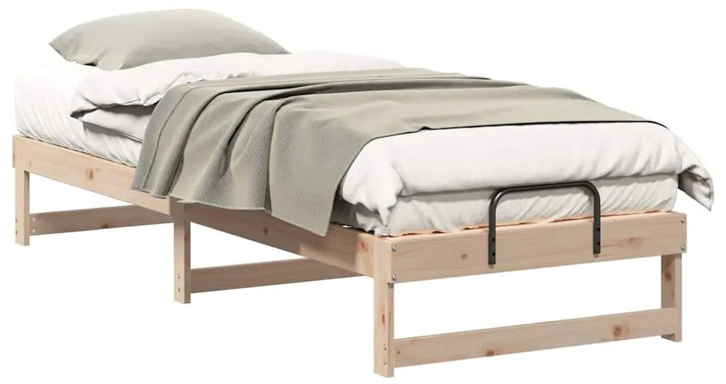 Estrutura de Cama com Alças Castanho 80 x 200 cm