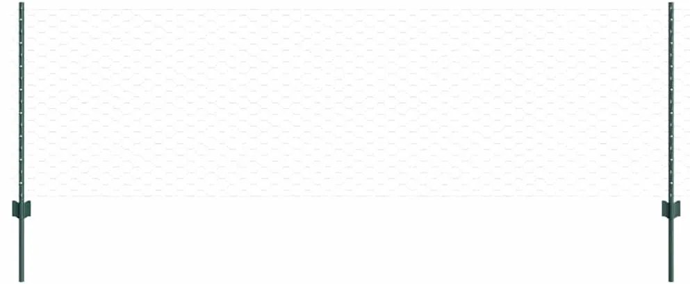 Postes de Cerca vidaXL 11 pcs U-Channel Verde 80 cm Aço