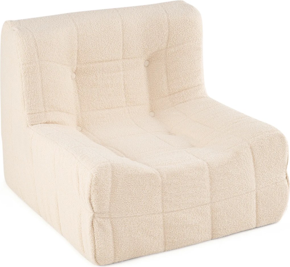 Pufe com enchimento incluído 86 x 86 x 72 cm, esponja integrada, encosto ergonómico, base antiderrapante e capa em tecido macio para sala ou quarto, b