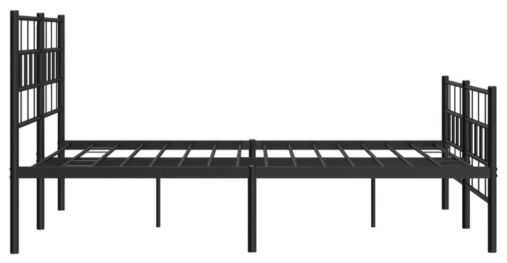 Estrutura de cama com cabeceira e pés 140x200 cm metal preto