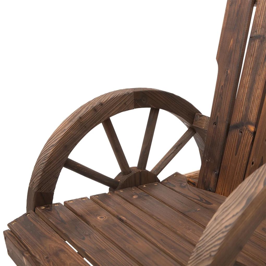 Cadeira de balanço de madeira para terraço Poltrona de balanço ao ar livre 88x68x97cm