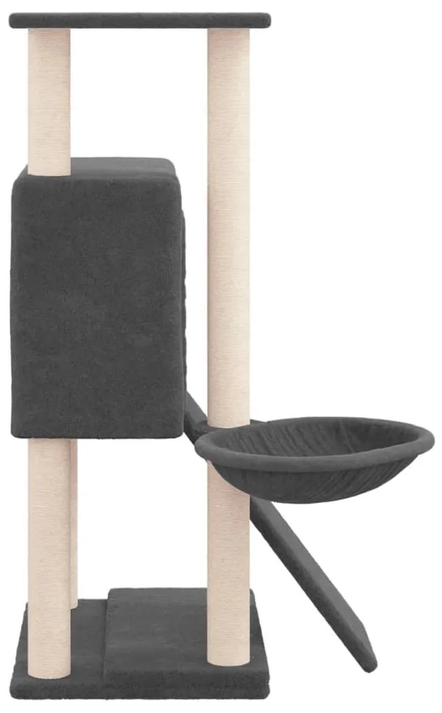 Árvore p/ gatos c/ postes arranhadores sisal 96 cm cinza-escuro