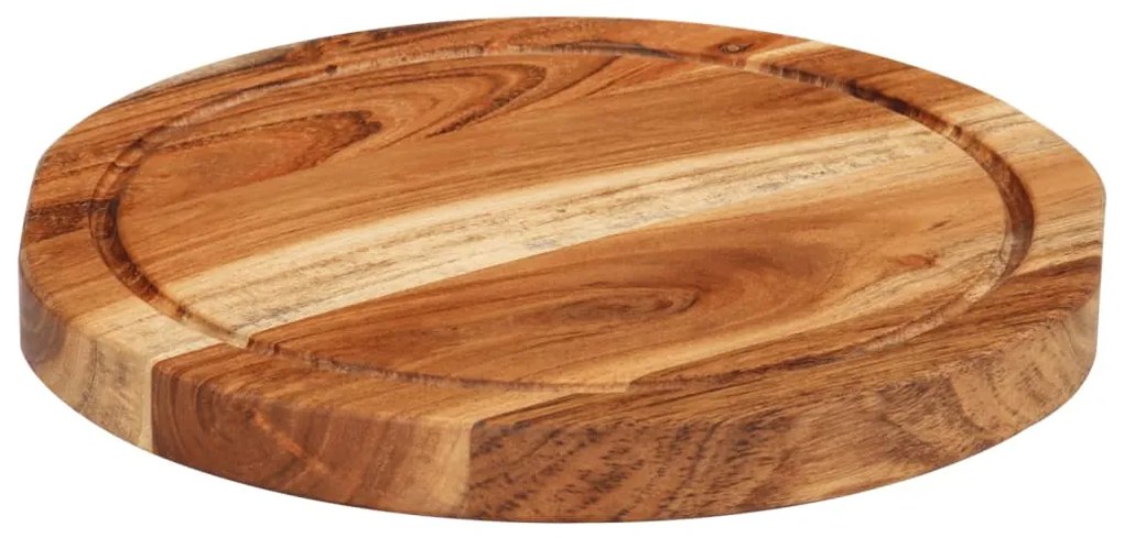 vidaXL Tábua de cortar Ø25x2,5 cm madeira de acácia maciça