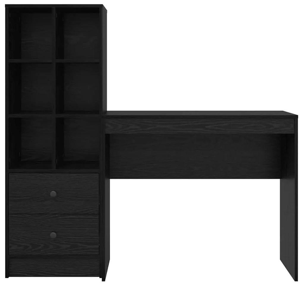 Mesa com Armazenamento Carvalho Preto Madeira Engenharia